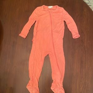 Angel Dear Ruffle Pink Zipper Footie